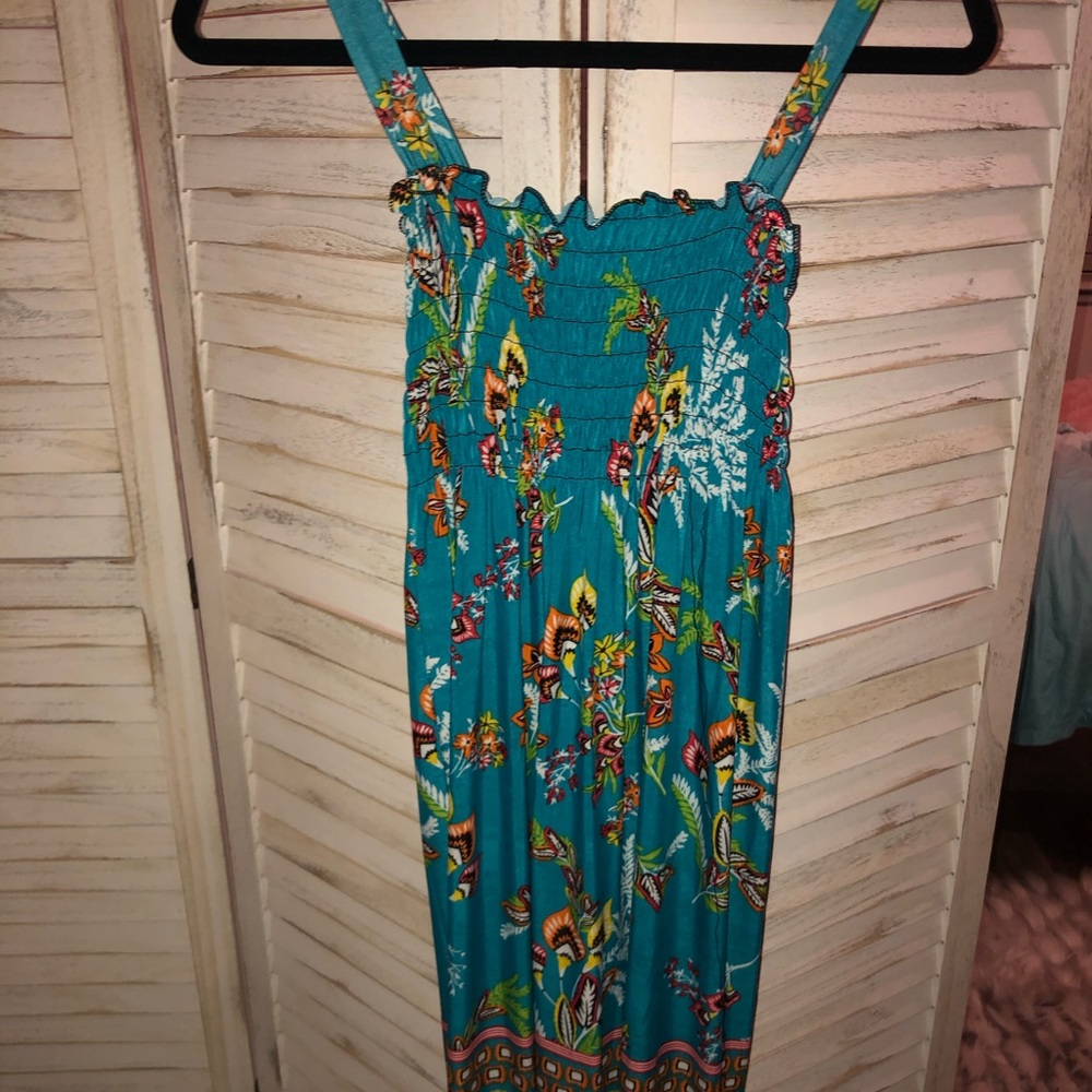 💎👛 🌞SUMMERTIME👗 STRAPS TURQUOISE FLOWERS 💐